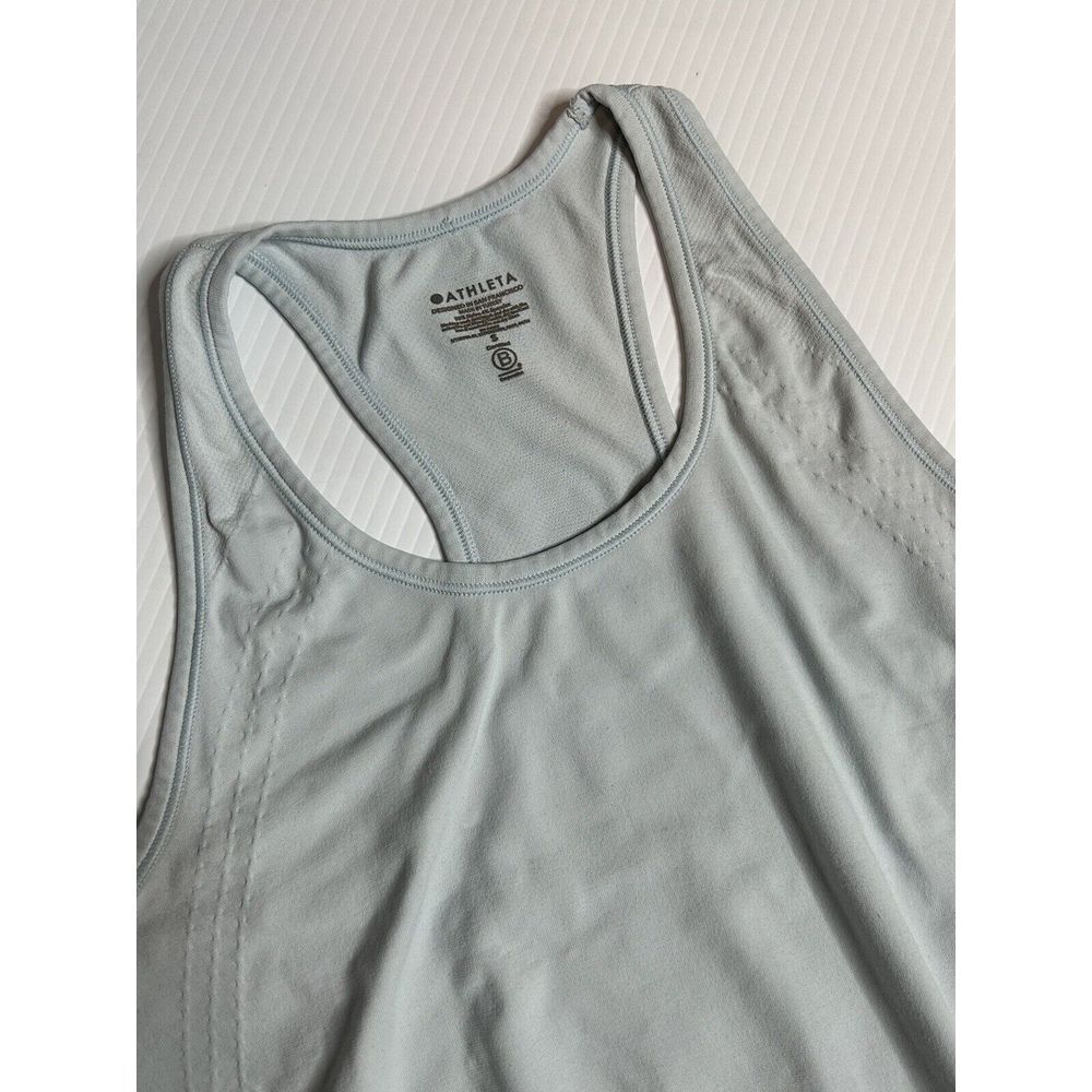 Athleta Womens Small Racerback Back Tank Top Light Blue Pullover‎